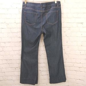 3/$15 CAbi dark wash mid-rise short jeans